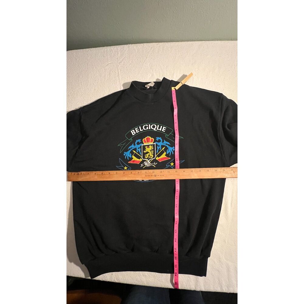 Vintage Black Belgique Belgium Crewneck Women's Large - Picture 4 of 4